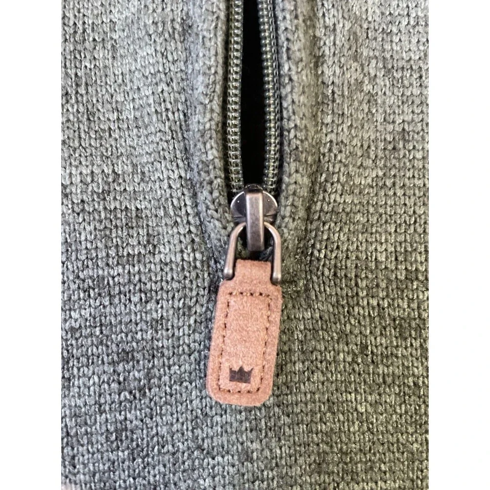 Crown &‎ Ivy Men’s XXL Olive Green Quarter Zip Fleece Pullover Sweater Mock Neck
